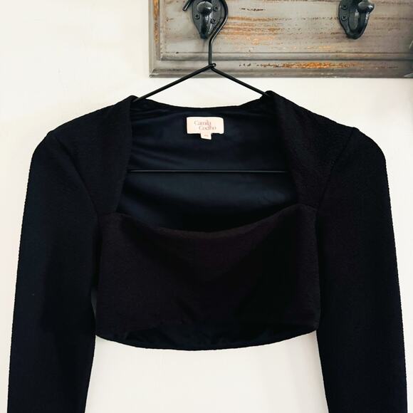 Camila Coelho Black Crop Long Sleeve Top XS - Picture 2 of 5